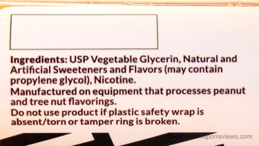DSRT E-Liquid Review Ingredients